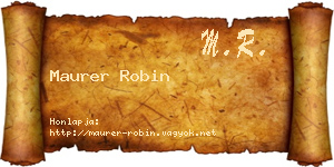 Maurer Robin névjegykártya